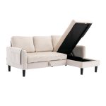 Total Durable Reversible Sleeper Sectional Sofa with Storage Chaise