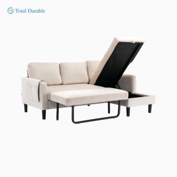 Total Durable Reversible Sleeper Sectional Sofa with Storage Chaise