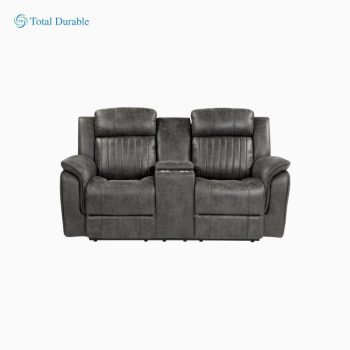 Total Durable Double Reclining Loveseat with Storage Console