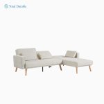 Total Durable Convertible Sectional Sofa sleeper, Right Facing L-shaped