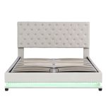 Total Durable Queen Size Storage Upholstered Platform Bed with Adjustable Tufted Headboard