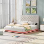 Total Durable Queen Size Storage Upholstered Platform Bed with Adjustable Tufted Headboard