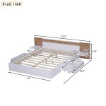 Queen Size Platform Bed with Headboard, Drawers, Shelves, USB Ports and Sockets