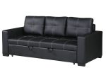 Total Durable CONVERTIBLE SOFA in Black Faux Leather