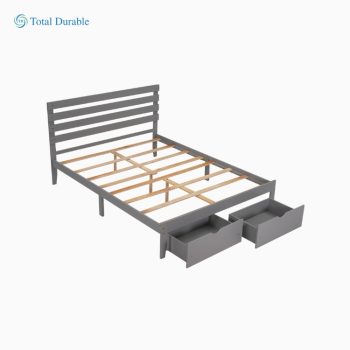 Total Durable Queen Size Platform Bed with Drawers