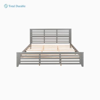 Total Durable Platform bed with horizontal strip hollow shape